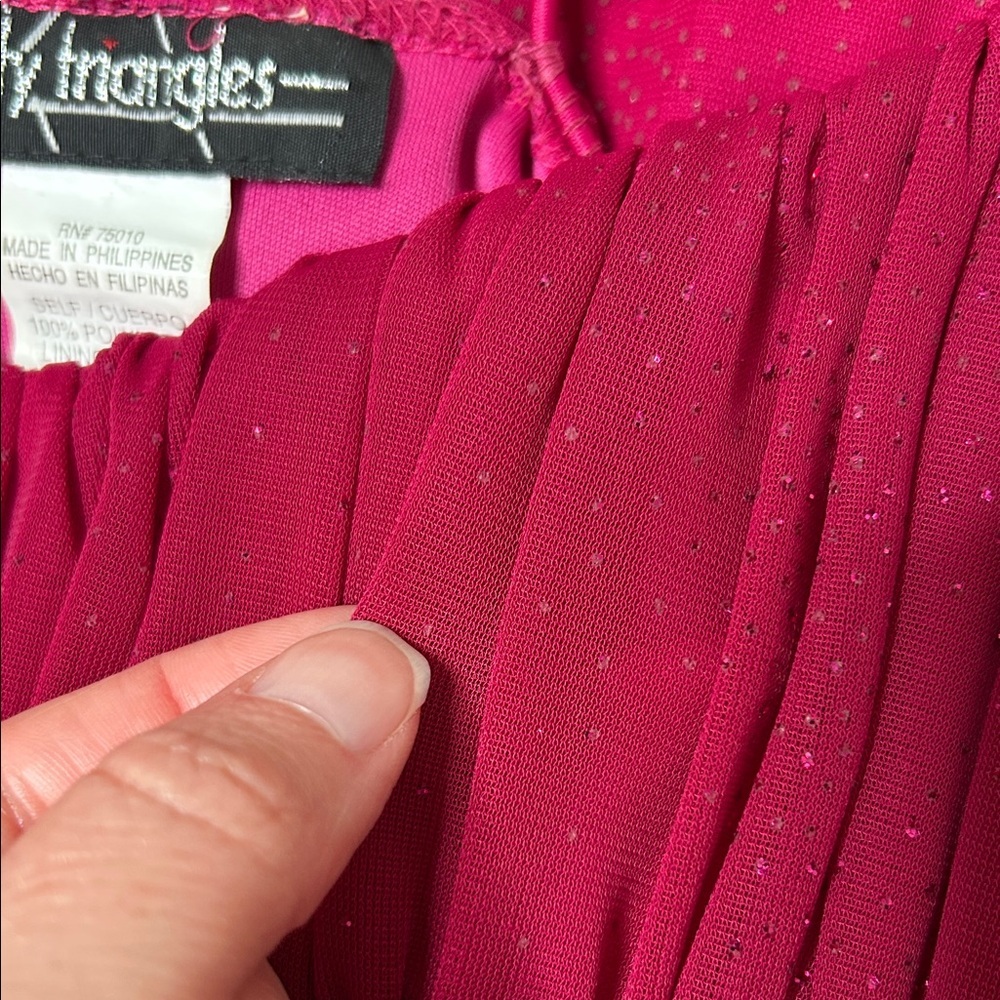 Vintage 90's City Triangles Maxi Length Evening Gown Ruched Size Medium Glitter - Picture 13 of 13